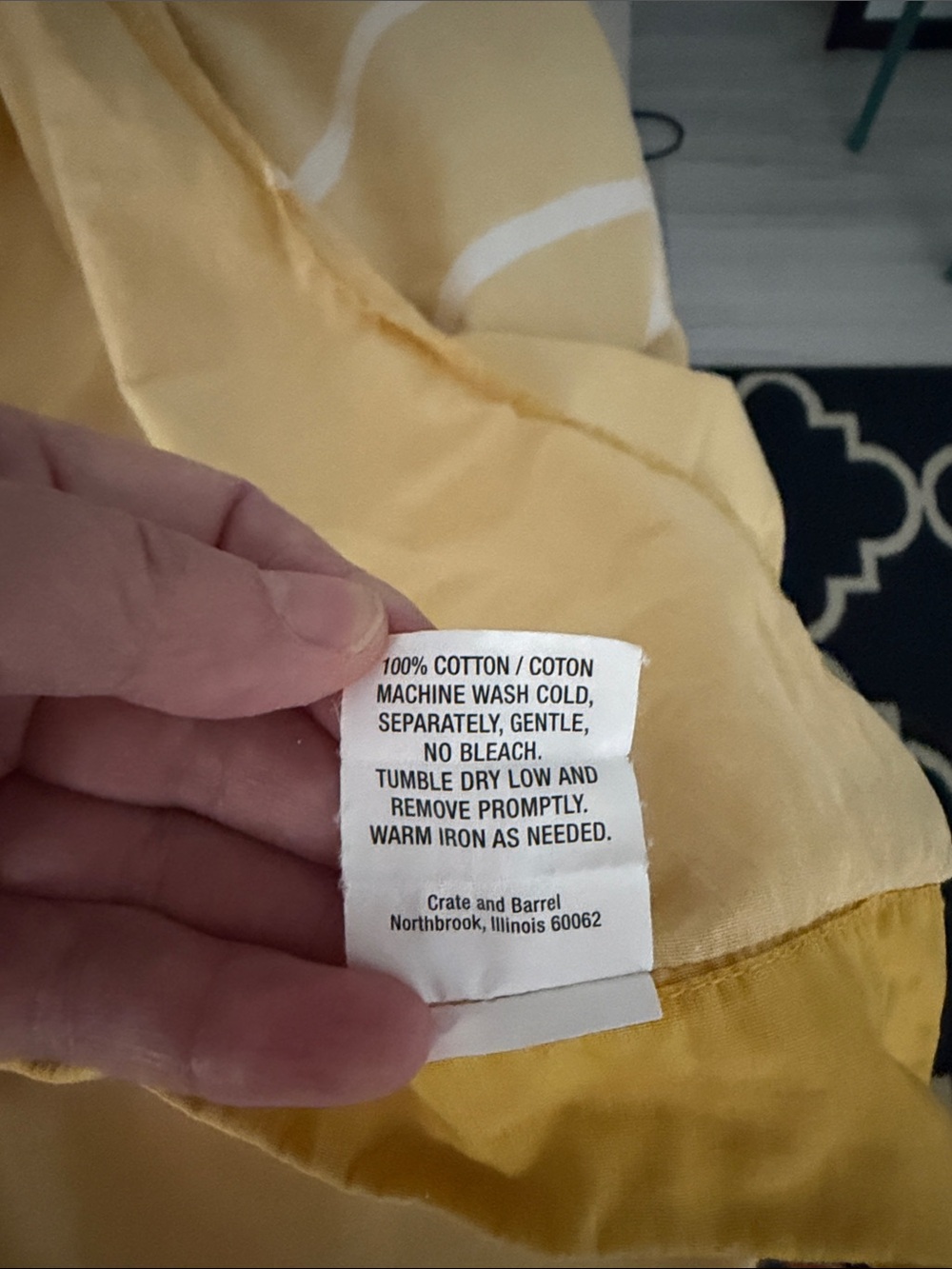 Marimekko Madison Yellow and White Floral Cotton Duvet Cover Size Queen - Picture 6 of 6